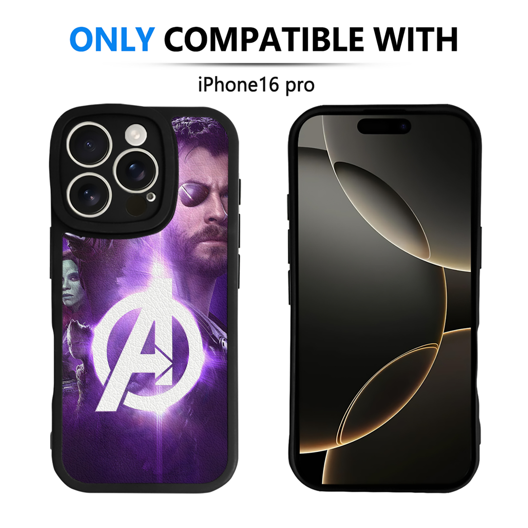 （画像用） アベンジャーズ The Avengers 【iPhone 16シリーズ対応】シリコンスマホケース（レザー調） 材質：シリコン